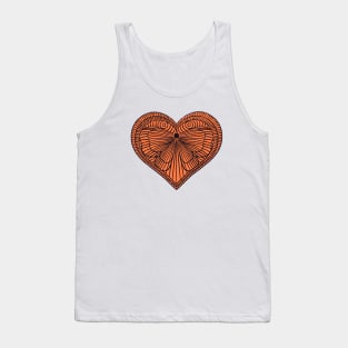 Love orange butterfly heart on white background Tank Top